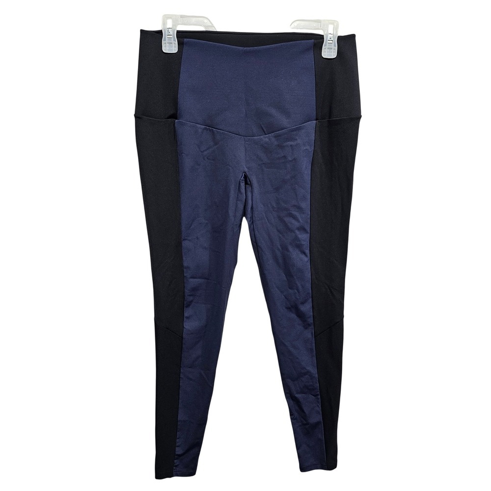 Squeem Rio Style Women's High Waisted Slimming Workout Leggings Sz XL Blue/Black